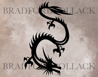 Cutter Friendly SVG VECTOR DOWNLOAD Chinese Dragon Logo Royalty Free silkscreen vinyl cutter sublimation tattoo T shirt and more