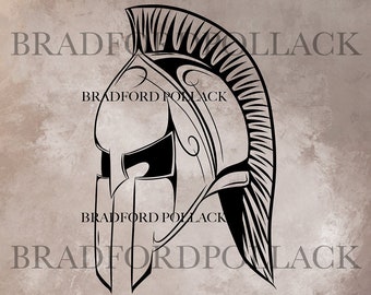 Royalty Free SVG VECTOR Spartan Helmet Logo simplified one color graphic design for silkscreen vinyl cutter sublimation tattoo and more