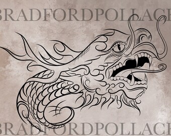 SVG VECTOR DOWNLOAD Chinese Dragon Head simplified one color graphic design for silkscreen vinyl cutter sublimation tattoo T shirt and more