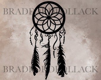 Dream Catcher SVG Vector Design Download single color graphic design for screen print vinyl cutter sublimation Tattoo Cricut and more