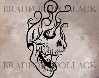 SVG VECTOR DOWNLOAD Wild Tribal Skull simplified one color graphic design for silkscreen vinyl cutter sublimation tattoo and more