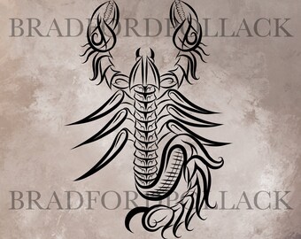 SVG VECTOR DOWNLOAD Scorpion single color graphic design for screen print vinyl cutter sublimation Tattoo Cricut and more