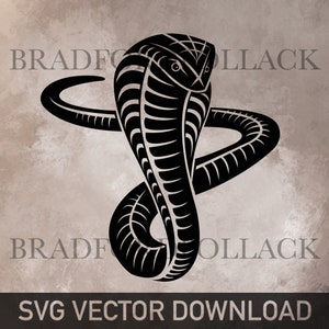 SVG VECTOR DOWNLOAD Cobra Snake eenkleurig grafisch ontwerp voor zeefdruk vinyl cutter sublimatie Tattoo Cricut en meer