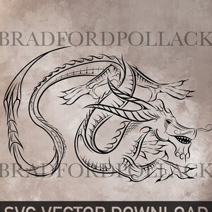 SVG VECTOR DOWNLOAD Chinese Dragon Logo Royalty Free one color graphic design silkscreen vinyl cutter sublimation tattoo T shirt and more