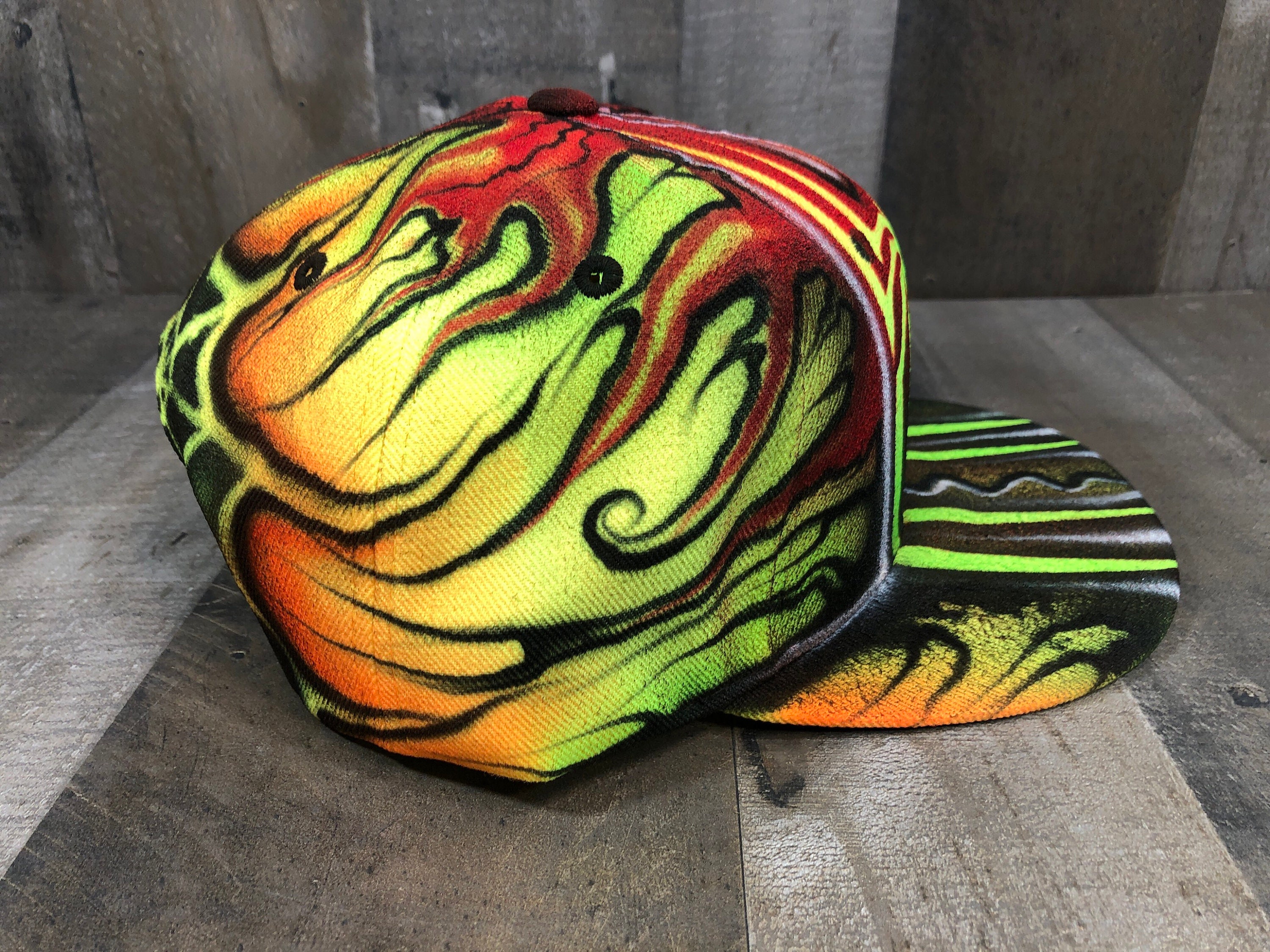 Airbrushed Venom Spider Snapback Hat Neon Earthquake Edition - Etsy