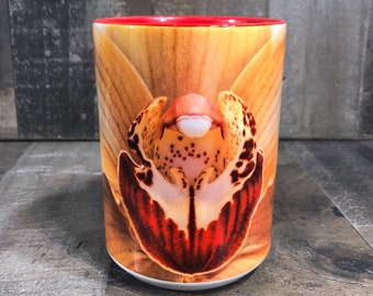 15oz Cymbidium Orchid Flower Coffee Mug cozy Cup 15oz