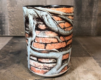 15oz Nature Tree Roots and Ancient Brick ruins Photography Coffee Mug 15oz Cozy Cup