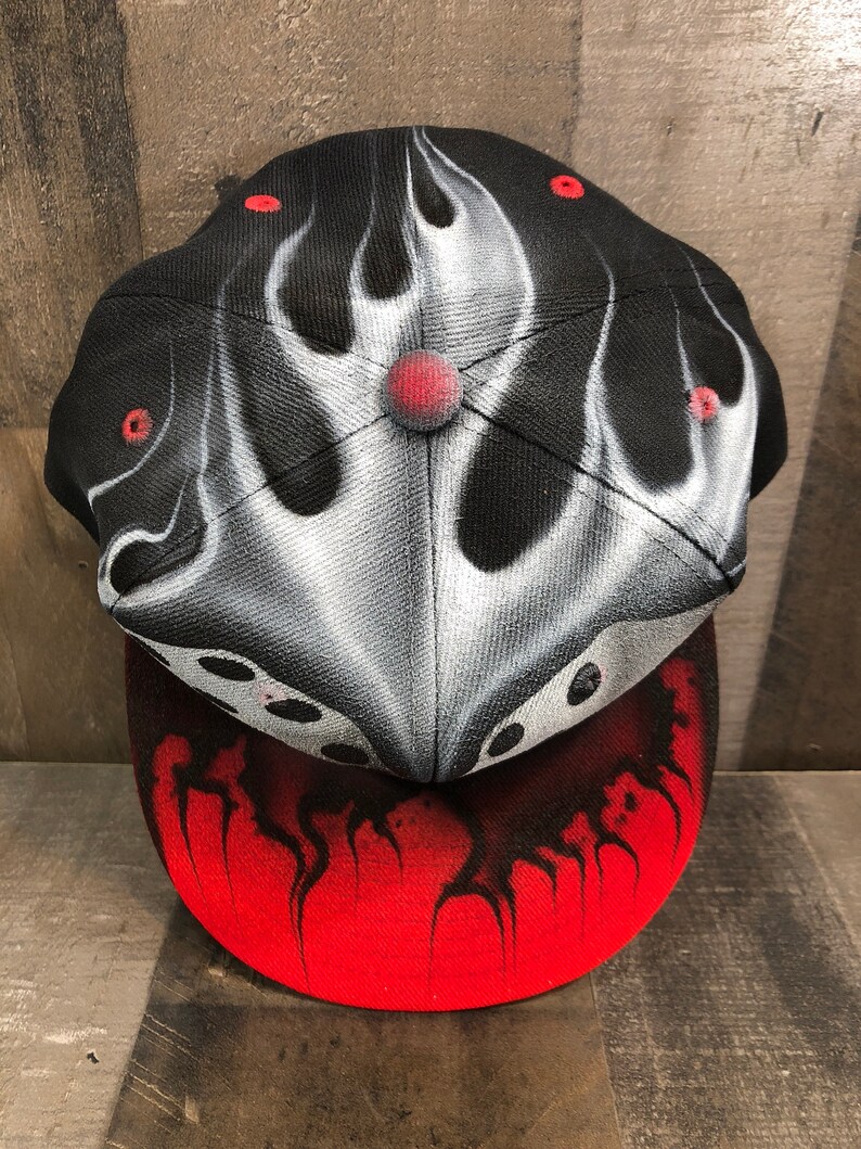 Airbrushed Dice Snapback Hat Hand Painted Airbrush Etsy