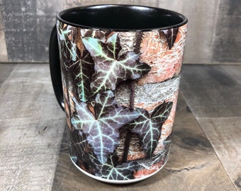 15oz Nature Vines and Brick Photography Coffee Mug 15oz Cozy Cup