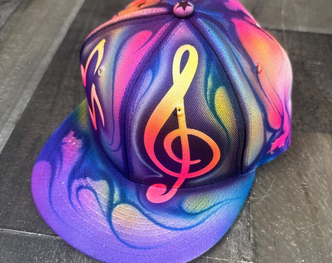 Native Instruments Hat Airbrushed Music Note Snapback Hat Hand Painted Airbrush Cap - Etsy
