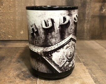 15oz Hudson rusty junkyard black and white photography Coffee Mug 15oz Cozy Classic Car Cup