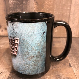 15oz Chevy 327 rusty photography Coffee Mug 15oz Cozy Old Classic Car Cup image 3