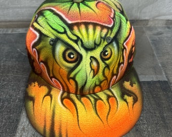 Airbrushed Owl Snapback Hat Hand Painted airbrush