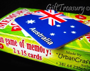 Memory Card Game Present Christmas Gift Matching Memory Set Flags Educational Concentration Game Pick a Pair Gift for Kids Puzzle - MYG 11