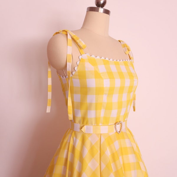 Yellow Gingham VNeck Maxi main image 0