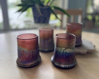 Robert Coleman vintage lowball glasses - purple