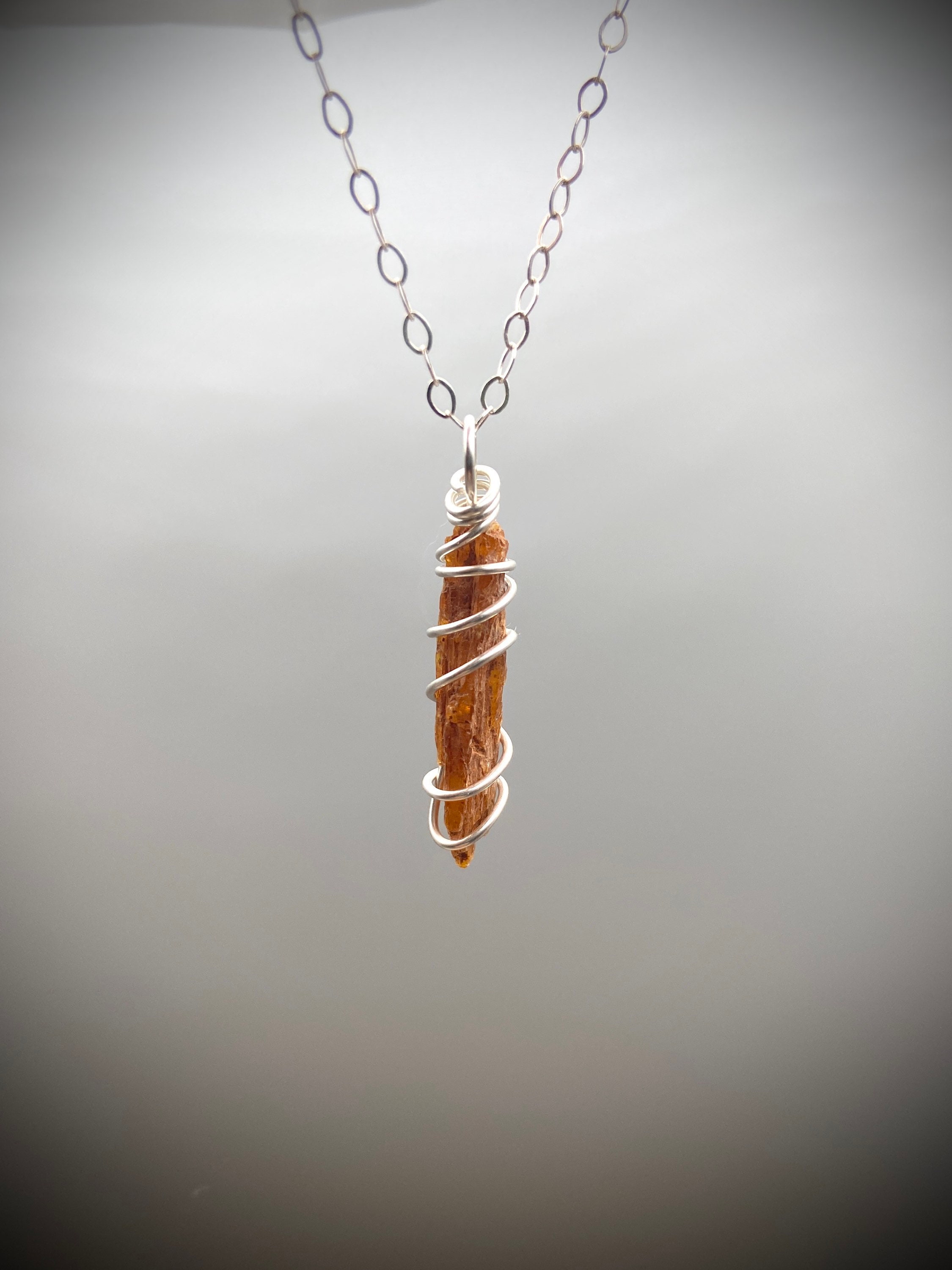 Orange Kyanite Kyanite Necklace Kyanite 