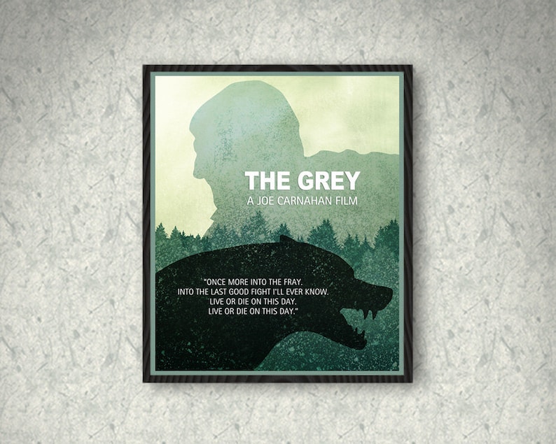 Print Art Poster The Grey Poster Home Decor The Grey Minimalist Movie Poster Print