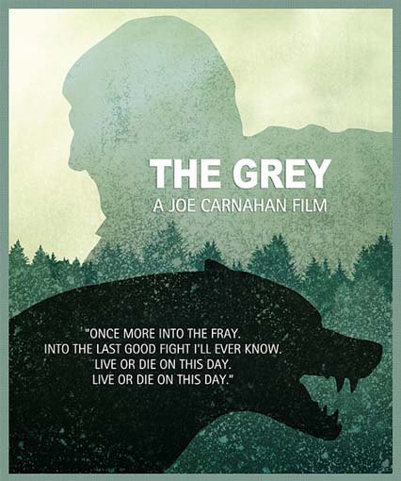 Print Art Poster The Grey Poster Home Decor The Grey Minimalist Movie Poster Print