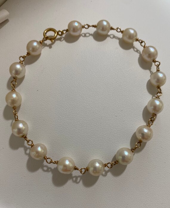 Gorgeous Estate 14k Yellow Gold and Natural Pearl… - image 3