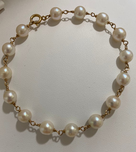 Gorgeous Estate 14k Yellow Gold and Natural Pearl… - image 6