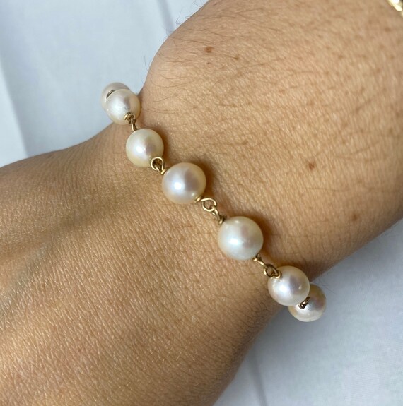 Gorgeous Estate 14k Yellow Gold and Natural Pearl… - image 4