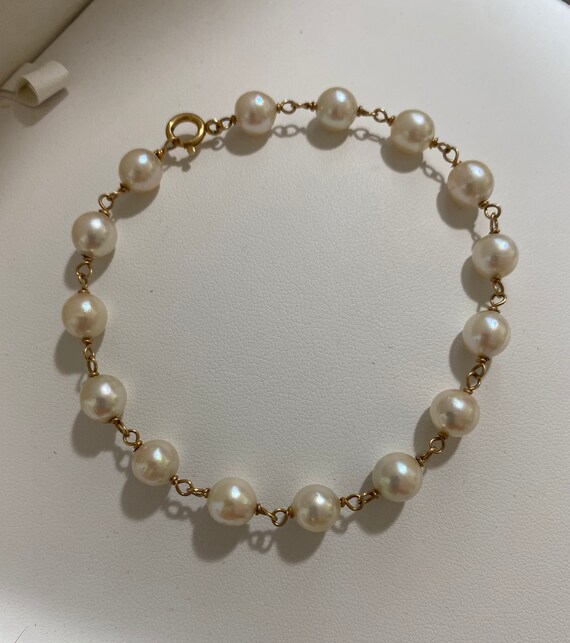 Gorgeous Estate 14k Yellow Gold and Natural Pearl… - image 5