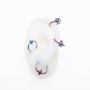 14G Ball Closure Ring Titanium Captive Bead Ring Daith Piercing Nose Septum Hoops Ear Lip Rings Piercing 1,6X12X5mm