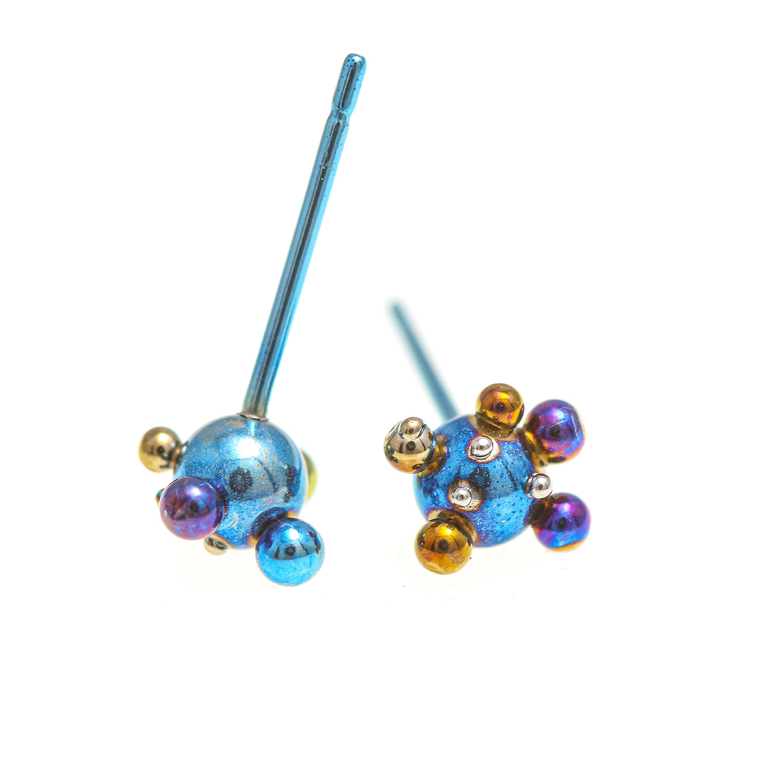 Titanium Stud Earrings Hypoallergenic Space Earrings Etsy