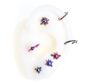 Titanium Closure Ring - Captive Bead, Daith, Septum, Lip Rings - 16G Ball 1,2X8X3mm