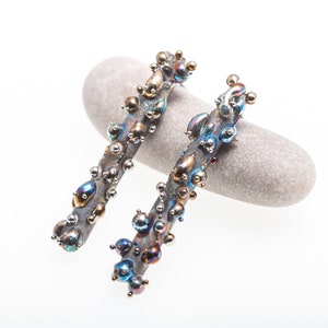 Aliens i-shape 2019. Hypoallergenic Titanium  Stud Earrings Contemporary Jewelry Made in Finland