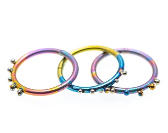 Titanium Nose ring - Titanium Dainty Hoop - Clicker Ring - Cartilage Hoop - Conch Piercing Jewelry - Helix Piercing Hoop