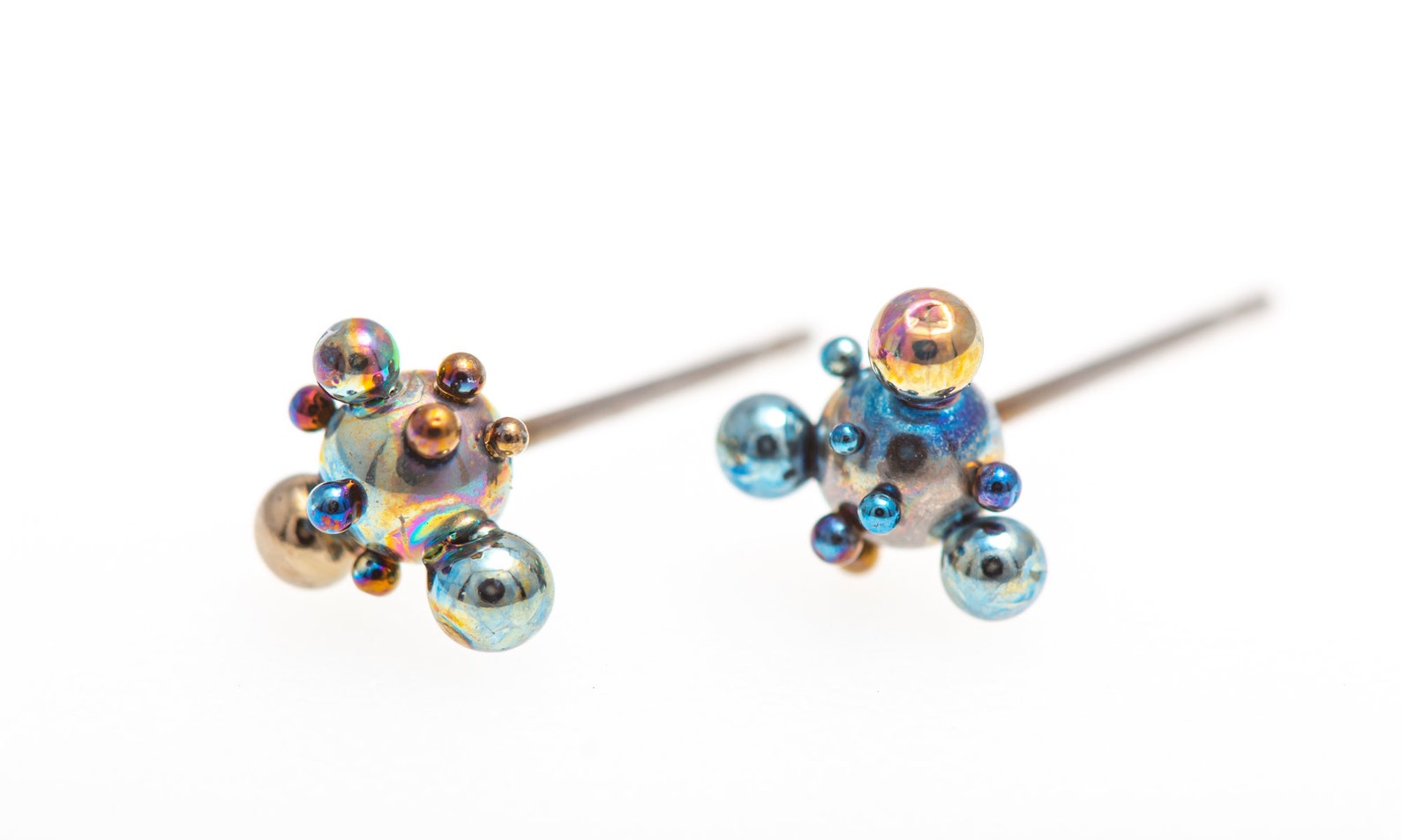 Titanium Stud Earrings Hypoallergenic Space Earrings Etsy