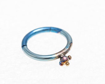 Titanium Segment ring, Septum Clicker Ring, 14G, 1.6x10 mm. Ear Cartilage, Tragus ring, Lip Piercing, Nipple, Made In Finland