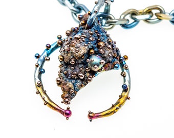 Titanium Statement Pendant - Stardust pendant - Unique Art Piece - Contemporary Art Jewelry - Design From Finland