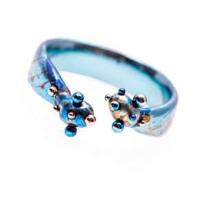 Agreement and Unity. Titanium Textured Open Ring. Pure Titanium. Unusual Jewelry. Unique piece. Made in Finland