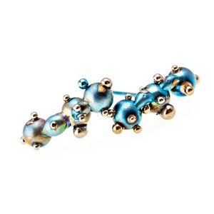 Titanium Ball Studs. Caterpillars Shapes. Titanium Earrings. Art Welding. 100% Hypoallergenic. Biocompatible.