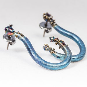 Affection. Titanium Post Earrings. Pure Titanium. Non Allergenic. Unusual Design. Made in Finland