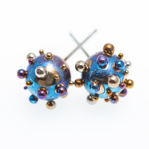 Planet Earrings - Titanium Stud Earrings - Modern Stud Earrings - Hypoallergenic Jewelry from Finland