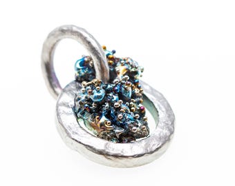 Stardust - Titanium Art Jewelry Set - Statement Pendant and Stud Earrings - Allergy Free - Design from Finland