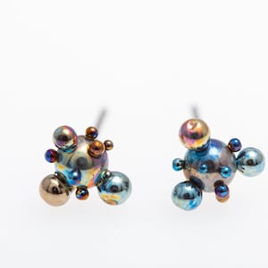 Titanium Stud Earrings - Hypoallergenic Space Earrings - Unique Handmade Jewelry from Finland