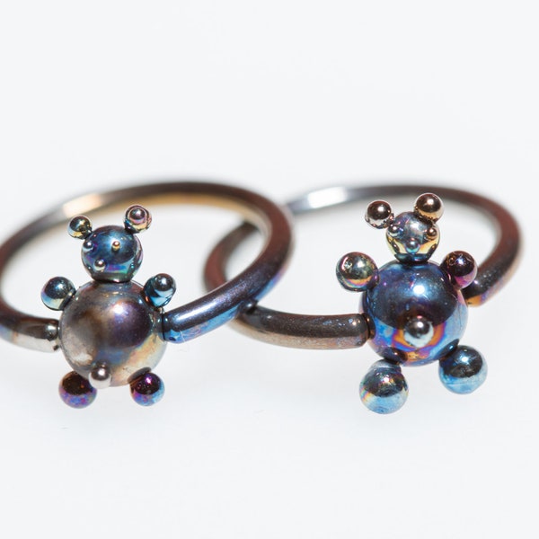 Solid Titanium Captive Ball Bead Ring – Opal Piercing Jewelry – 1 Piece – Made In AU