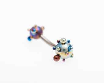Titanium Curved Eyebrow Barbell - Belly Barbell - 16G Implant Grade Titanium