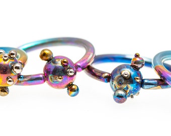 Titanium Closure Ring - Captive Bead, Daith, Septum, Lip Rings - 16G Ball 1,2X8X3mm