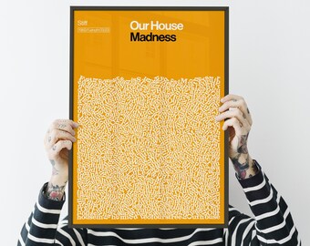 Madness Our House Poster Madness Song Lyrics Print - Ska Music Mod Poster