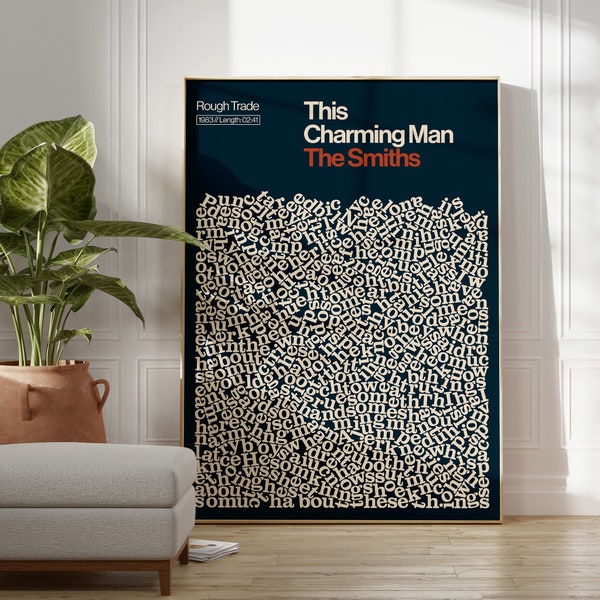 The Smiths Print, This Charming Man, Poster dei testi delle canzoni, poster di Morrissey, Indie Music Print, Post Punk Poster