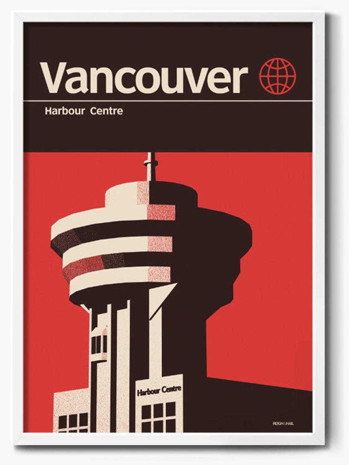 Vancouver Print Graphic Travel Poster Vancouver Skyline Etsy