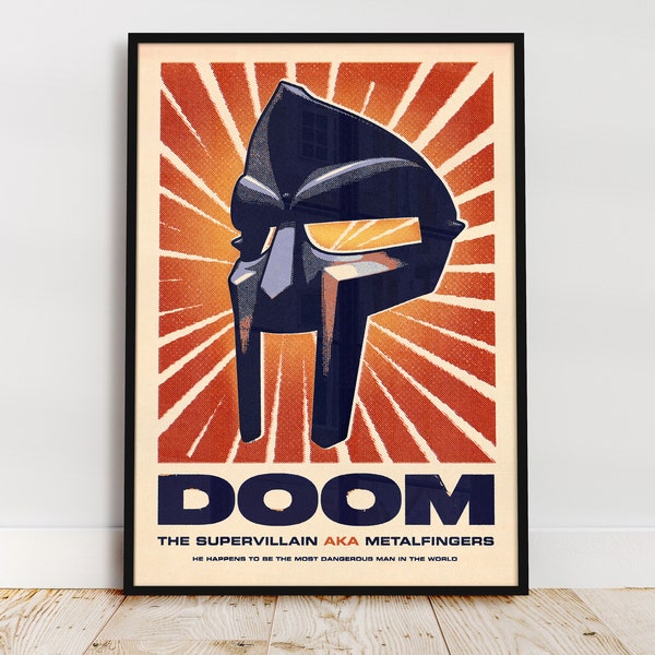 MF DOOM Print, Rap Poster, Madvillian, Hip Hop Poster, Rap Music Gift, Hip Hop Gift Idea, Rapper Art