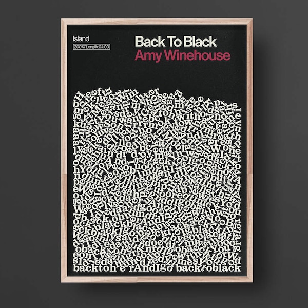 Amy Winehouse Poster, Back to Black Print, Song Lyric Print, Soul Music Poster, Amy Winehouse Print