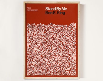 Stand By Me Poster, Song Lyrics Print, Ben E King, Soul Music Print, Typography, Unique Gift